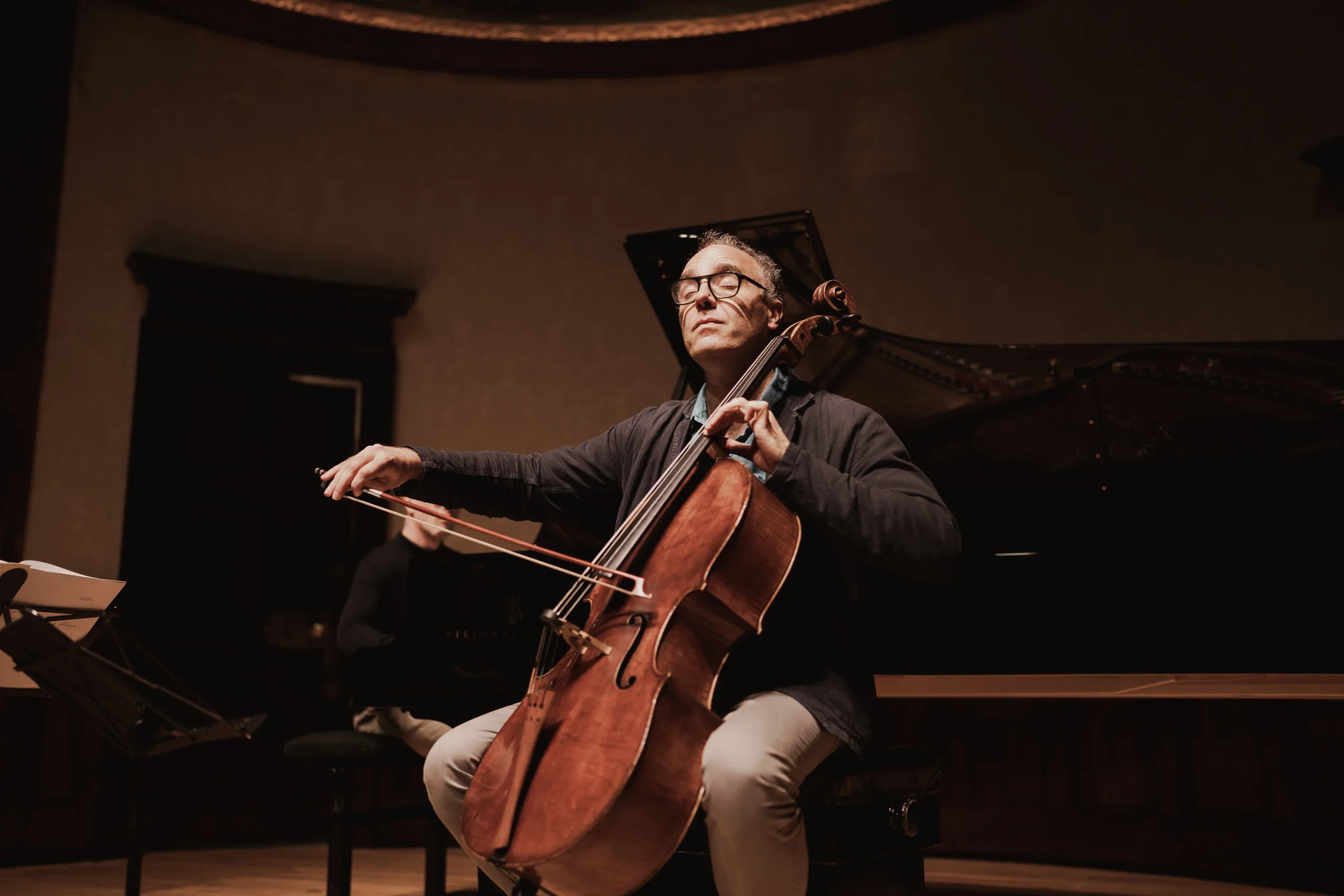 Adrian Brendel on cello performing with The Nash Ensemble