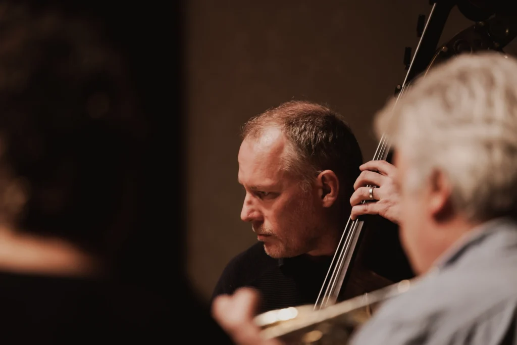 Graham Mitchell on Double bass performing with The Nash Ensemble