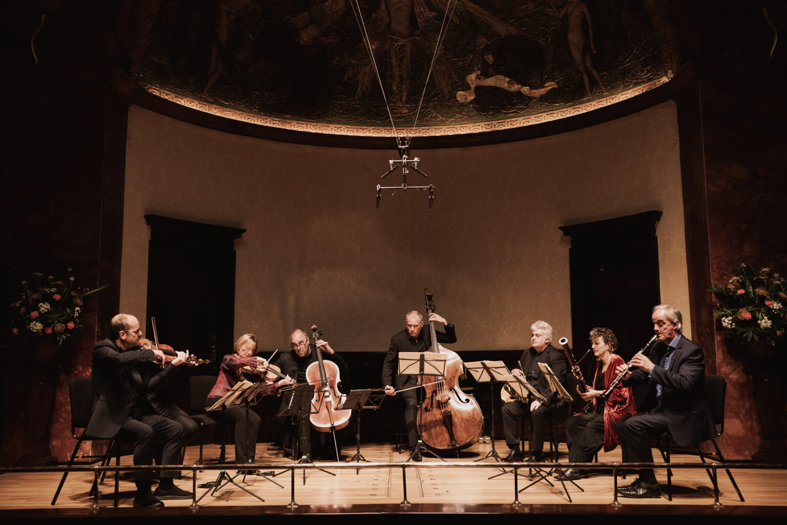 Benjamin Nabarro on violin, Simon Crawford-Philips on piano and Adrian Brendel on cello performing with The Nash Ensemble